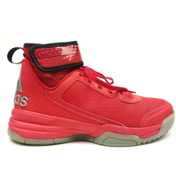 Adidas TechFit Dual Threat Hi-Tops Sneakers Red Size: US 6.5 Mens - Picture 1 of 8
